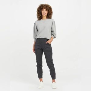 Spanx dark grey stretch twill cargo jogger